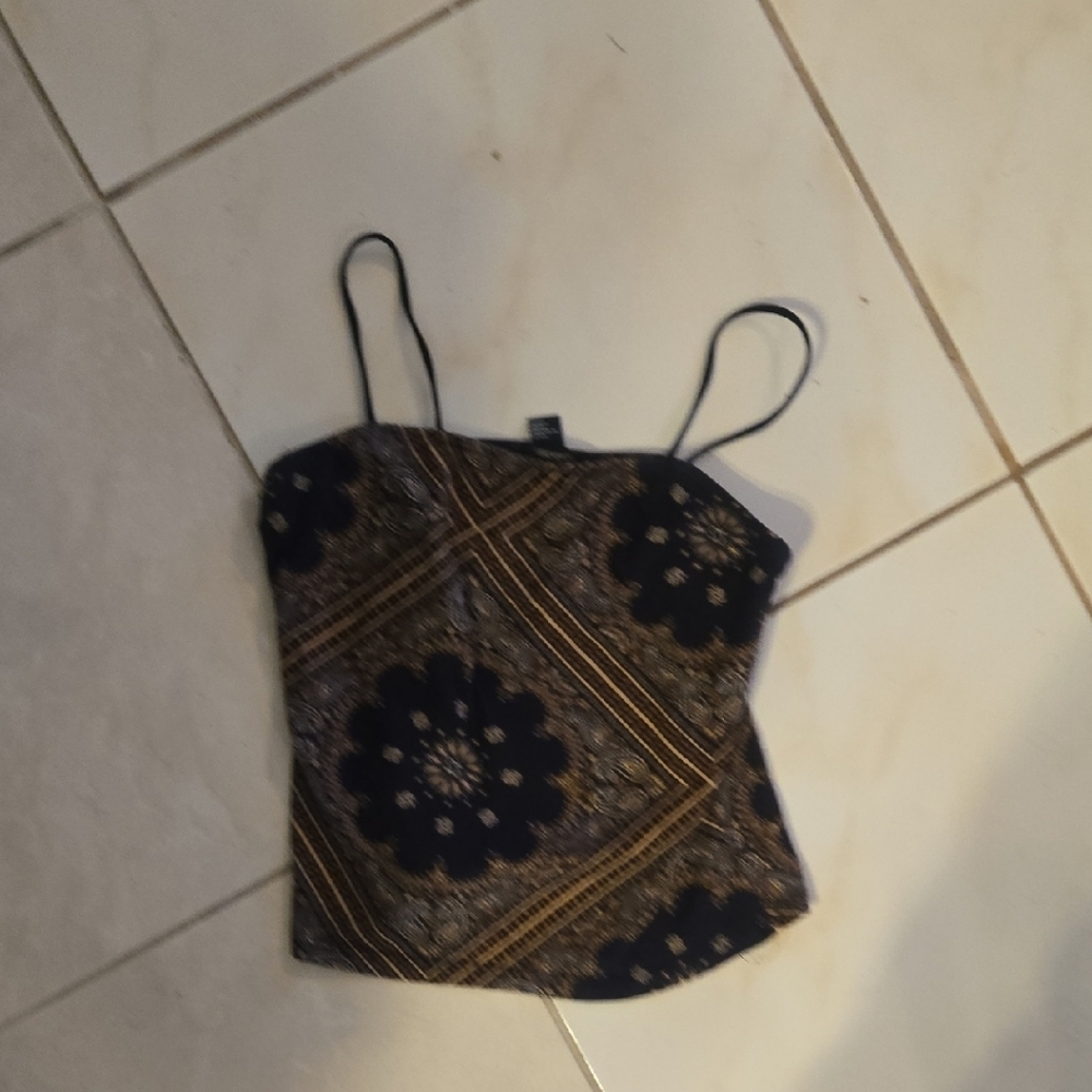 Elegant Navy Blue Patterned Women's Top